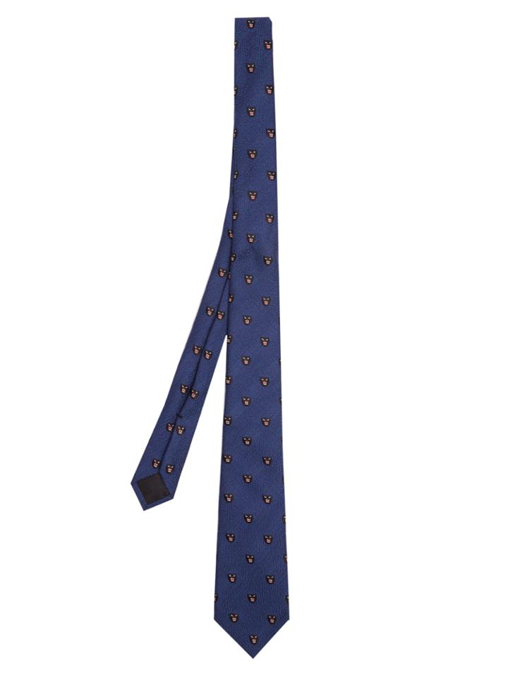 Gucci Panther-jacquard Silk-blend Tie