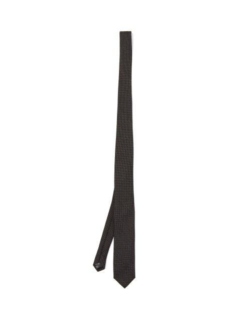 Matchesfashion.com Dolce & Gabbana - Basketweave Virgin Wool Blend Tie - Mens - Black Multi