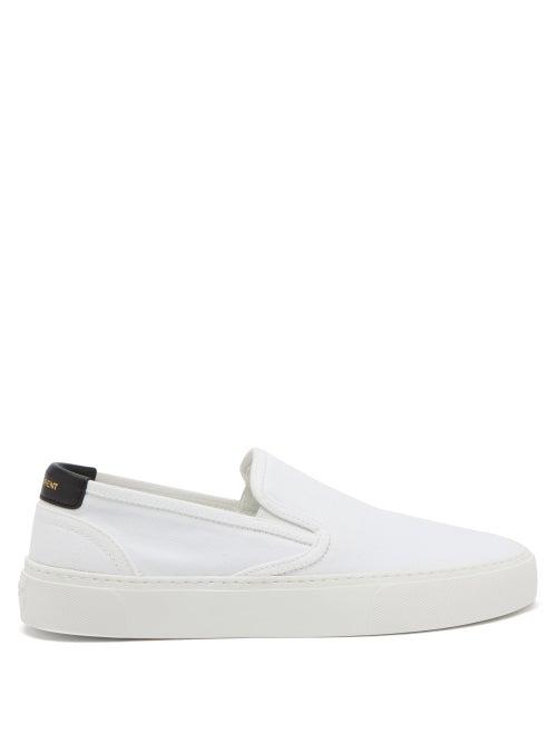 Matchesfashion.com Saint Laurent - Venice Canvas Loafers - Womens - White