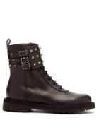 Matchesfashion.com Valentino - Rockstud Ankle Buckle Leather Boots - Womens - Black