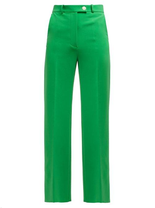 Matchesfashion.com A.w.a.k.e. - High Rise Crepe Trousers - Womens - Green
