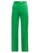 Matchesfashion.com A.w.a.k.e. - High Rise Crepe Trousers - Womens - Green