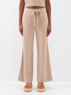 Eres - Frederique Wool-blend Wide-leg Trousers - Womens - Light Beige