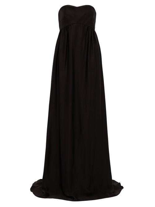 Matchesfashion.com Rochas - Strapless Faille Gown - Womens - Black