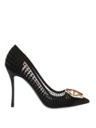 Nicholas Kirkwood Eden Black Flocked Mesh And Jewel Pumps