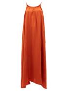 Matchesfashion.com Loup Charmant - Amelia Tie-shoulder Silk Maxi Dress - Womens - Copper