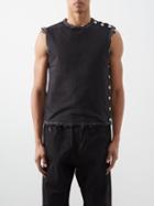 Raf Simons - Buttoned Denim Tank Top - Mens - Black