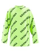 Matchesfashion.com Balenciaga - Logo-jacquard Wool-blend Sweater - Mens - Green