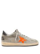 Matchesfashion.com Golden Goose - Ball Star Distressed Suede Trainers - Mens - Grey Multi