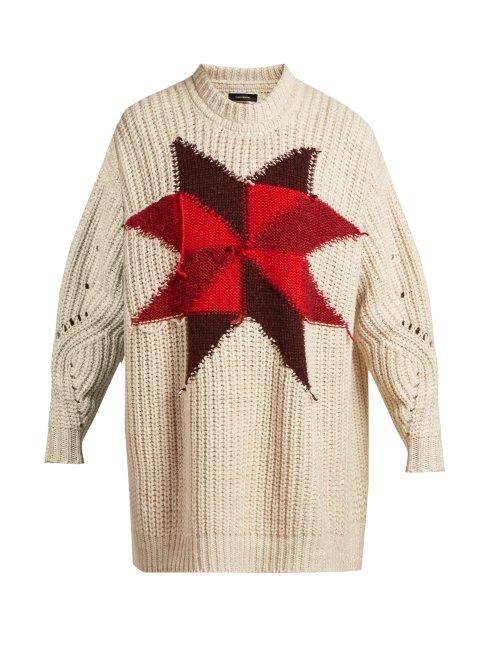 Matchesfashion.com Isabel Marant - Hanoi Intarsia Knit Jumper - Womens - Ivory Multi