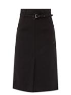 Redvalentino - Belted Cady A-line Midi Skirt - Womens - Black