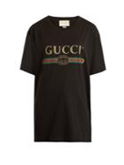 Matchesfashion.com Gucci - Logo Print Cotton T Shirt - Womens - Black Print