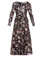 Matchesfashion.com Self-portrait - V Neck Floral Sequinned Maxi Dress - Womens - Black Multi
