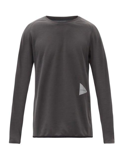Matchesfashion.com And Wander - Logo-print Technical-jersey Long-sleeved T-shirt - Mens - Black