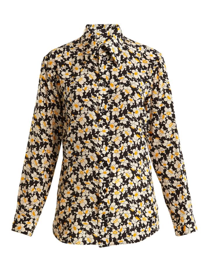 Joseph Morison Floral-print Silk-crepe Shirt