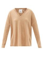 Matchesfashion.com Allude - V-neck Cashmere Sweater - Womens - Camel