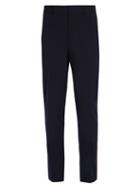 Matchesfashion.com Burberry - Slim Leg Side Stripe Wool Blend Trousers - Mens - Navy
