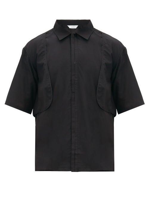 Matchesfashion.com Sasquatchfabrix - Layered Cotton-blend Short-sleeved Shirt - Mens - Black