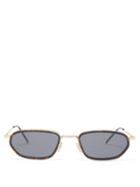 Matchesfashion.com Dior Homme Sunglasses - Diorshock Rectangular Metal Sunglasses - Mens - Gold