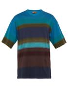Matchesfashion.com Missoni - Striped Cotton Blend T Shirt - Mens - Navy