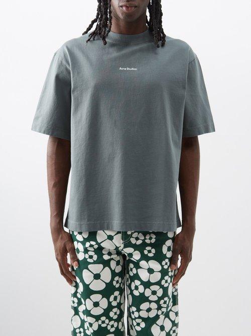 Acne Studios - Extorr Logo-print Cotton-jersey T-shirt - Mens - Green
