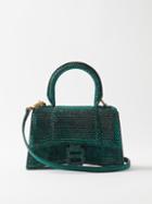 Balenciaga - Hourglass Xs Crystal-embellished Cross-body Bag - Womens - Green