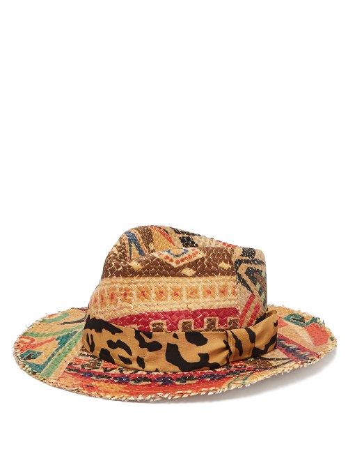 Matchesfashion.com Etro - Geometric Print Straw Hat - Womens - Multi