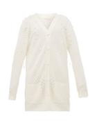 Matchesfashion.com Christopher Kane - Faux Pearl Embellished Wool Cardigan - Womens - Beige