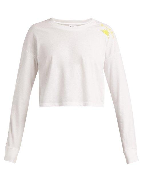 Matchesfashion.com The Upside - Rise And Shine Embroidered Cotton Blend T Shirt - Womens - White