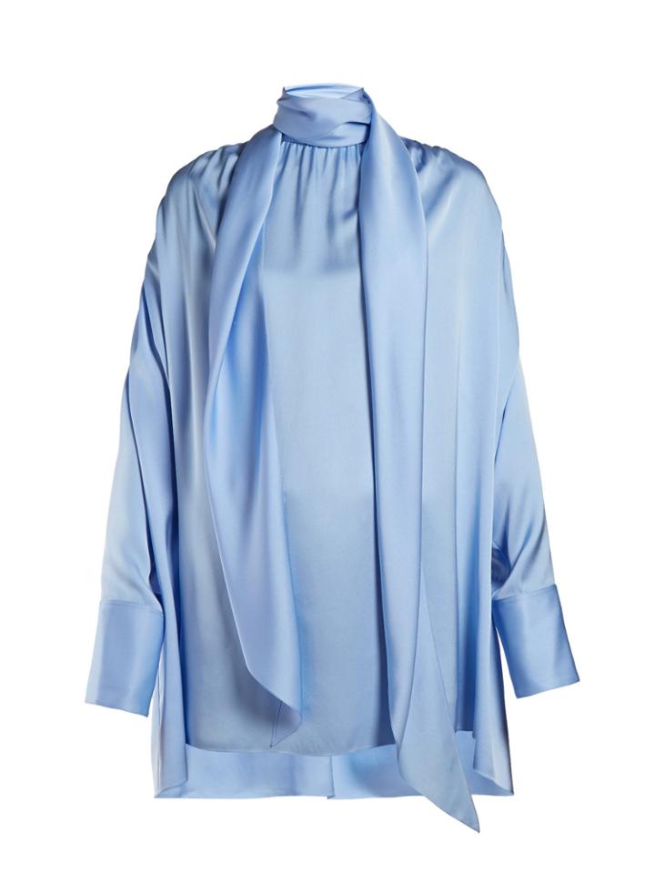 The Row Haree Shirred Silk Shirt