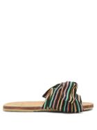 Matchesfashion.com Brother Vellies - X Ace & Jig Burkina Striped Bow Slides - Womens - Black Multi