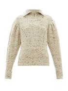 Matchesfashion.com Isabel Marant - Kuma Puff Sleeve Wool Jumper - Womens - Ivory
