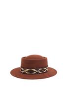Matchesfashion.com Maison Michel - Sonja Geometric-trim Felt Hat - Womens - Dark Brown