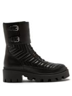 Matchesfashion.com Gucci - Chevron-quilted Leather Boots - Womens - Black