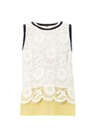 Msgm Lace And Organza Tank Top