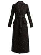 Matchesfashion.com Miu Miu - Crystal Embellished Single Breasted Wool Coat - Womens - Black