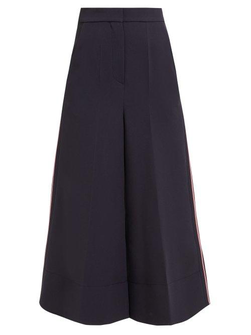 Matchesfashion.com Roksanda - Hasani Wide Leg Cady Trousers - Womens - Navy Multi