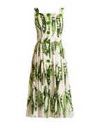 Dolce & Gabbana Broad Bean-print Square-neck Dress