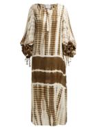 Matchesfashion.com Love Binetti - Good Vibrations Tie Dye Cotton Kaftan - Womens - Brown Print