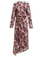Matchesfashion.com Raey - Asymmetric Ditsy Floral Print Silk Dress - Womens - Pink Print