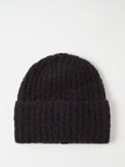 Toteme - Organic-wool Blend Boucl Beanie Hat - Womens - Black