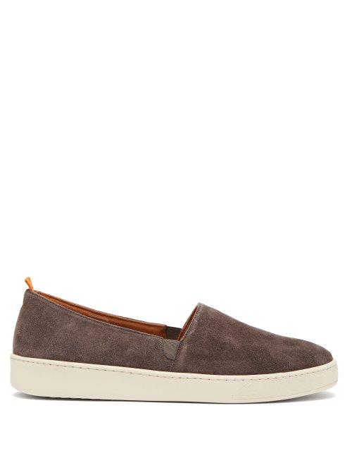 Matchesfashion.com Mulo - Suede Loafers - Mens - Dark Grey