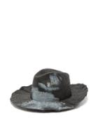 Matchesfashion.com Reinhard Plank Hats - Bonica Painted Straw Fedora - Womens - Black White