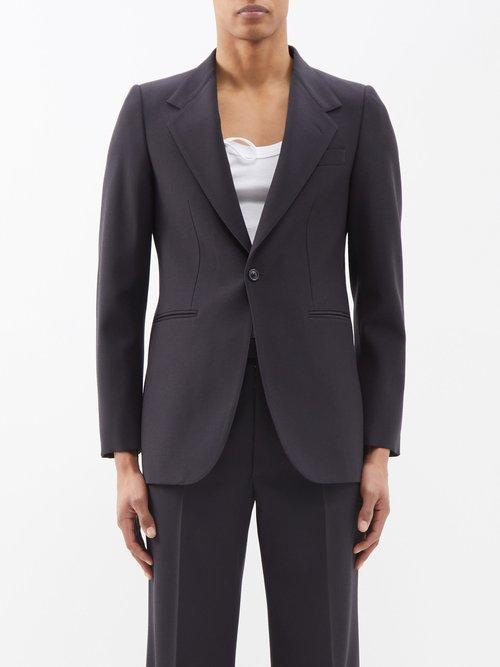 Maison Margiela - Single-breasted Wool-faille Suit - Mens - Dark Blue