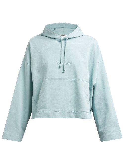 Matchesfashion.com Acne Studios - Joghy Debossed Logo Cotton Hooded Sweatshirt - Womens - Light Blue