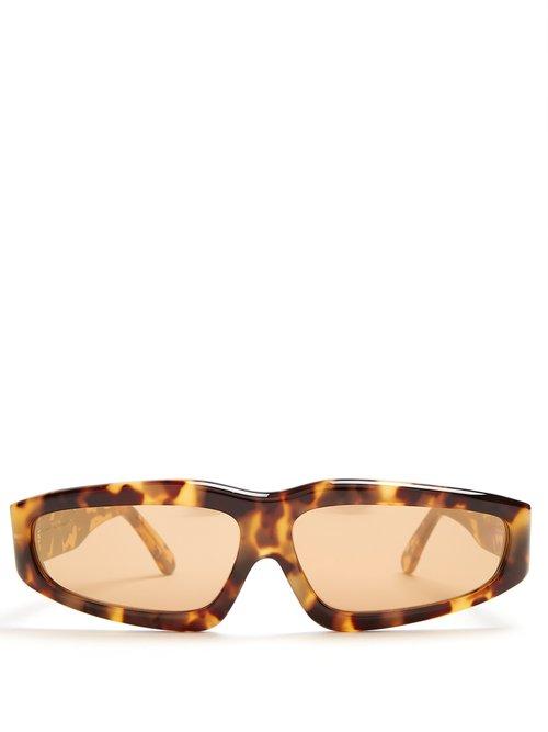 Matchesfashion.com Marques'almeida - Angular Frame Sunglasses - Womens - Tortoiseshell