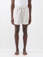 Tekla - Striped Organic-cotton Pyjama Shorts - Mens - Beige Stripe