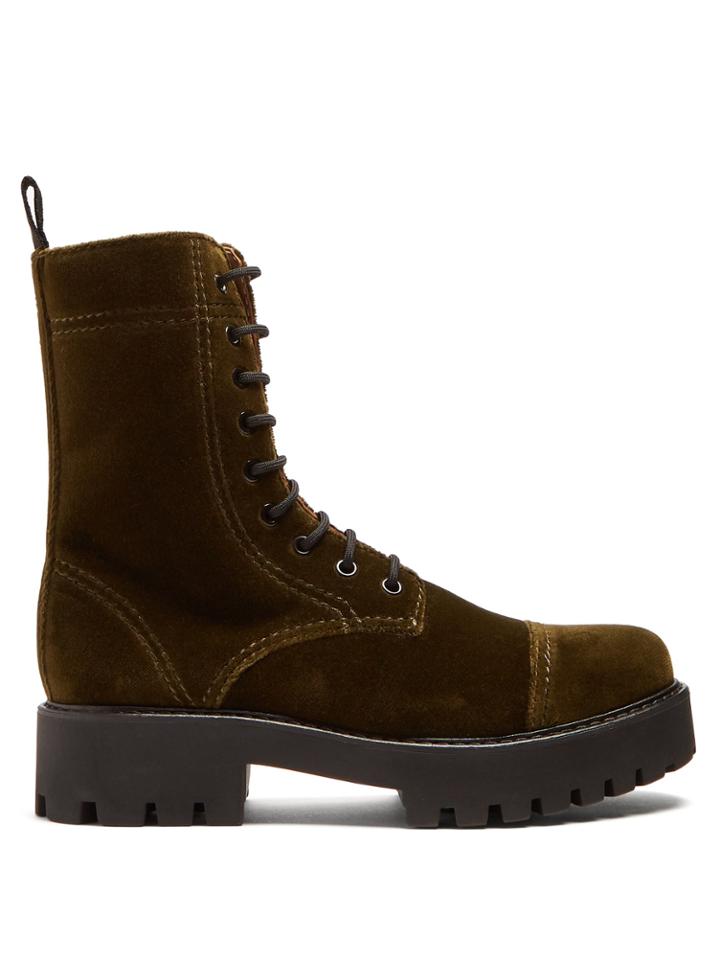 Alexachung Lace-up Velvet Boots