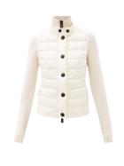 Matchesfashion.com Moncler Grenoble - Tricot Down-panelled Wool-blend Cardigan - Womens - White