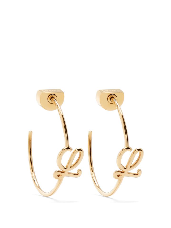 Loewe Logo Twist Hoop Earrings